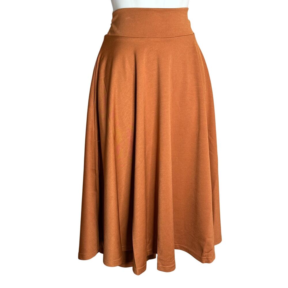 Tulip B Unique Vintage Amber Brown Retro Midi Skirt M NWT